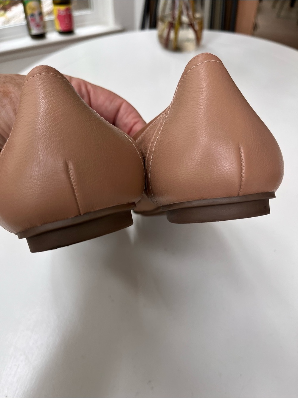 Vionic Women's Leather Ballet Flats in Neutral Tan Tone - Picture 6 of 9